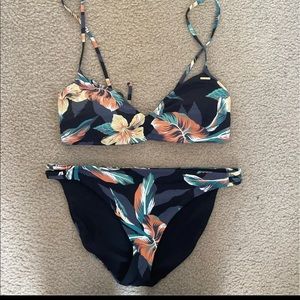 Roxy black floral print swimsuit